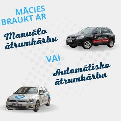 Mācies braukt ar manuālo vai automātisko ātrumkārbu